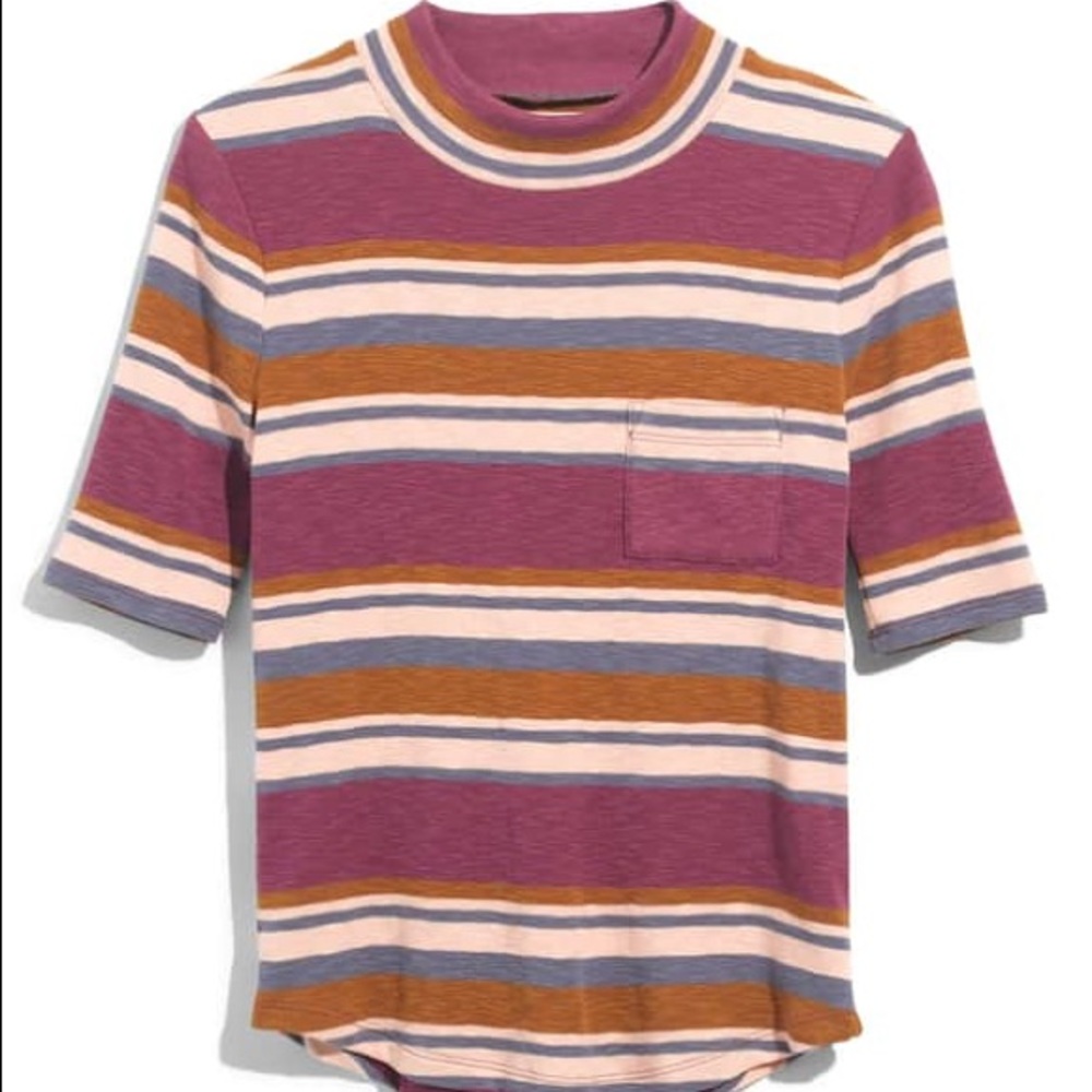 Brand New Mock Neck Shirt Tail Tee from Madewell
